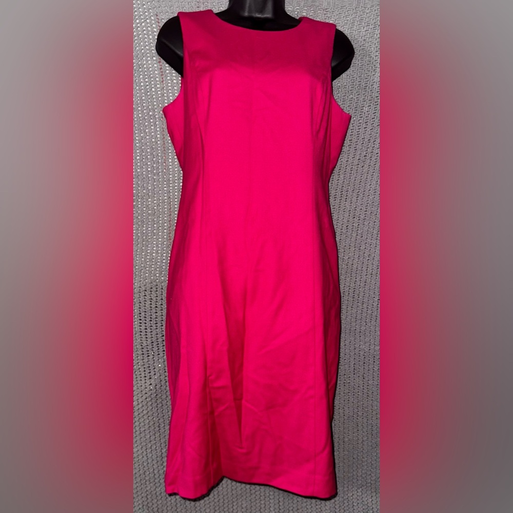 Talbots Pink Sheath Wool Dress Size 10p Fuchsia